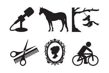 Lifestyle and Hobby Silhouettes Collection