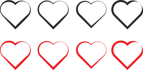 hand drawn Love icon set. Set of love symbols. romance simple love sign
