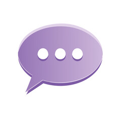 Fototapeta premium Vibrant Purple Speech Bubble with Ellipsis Dots for Digital Communication and Messaging