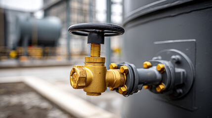 Brass valve pressure relief valve industrial valve metal fitting pipeline black wheel handle threaded stem flange connection safety component