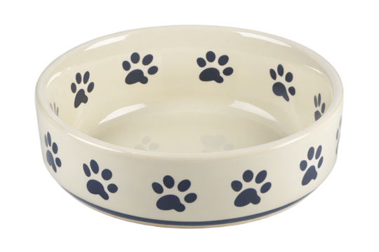 Cute ceramic pet bowl with paw prints perfect for dog or cat food and water
