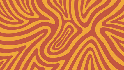 Abstract Retro Wavy Lines Pattern Graphic Orange Background
