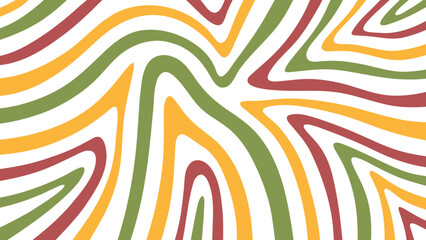 Abstract Wavy Lines Pattern in Autumn Colors Background