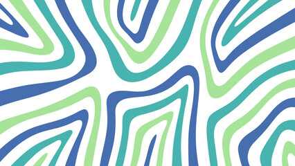 Blue and Green Wavy Lines Pattern Colorful Background