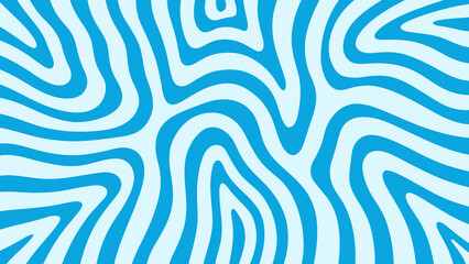Abstract Wavy Pattern in Blue and White Background