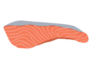 Raw Salmon Fillet Cut