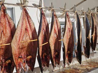 Fish drying on the sun in Greece, Paros
