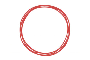 Red hand drawn highlight circle element on transparent background, emphasizing or indicating information