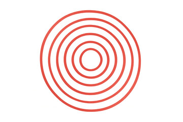 Red circles expanding from a central point, symbolizing sound waves, radar pings, or a target indicator. Transparent background