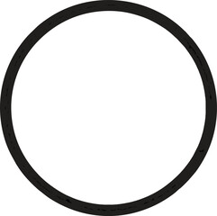 Minimalist Black Circle Outline Vector – Geometric Shape, Ring Symbol, Design Element