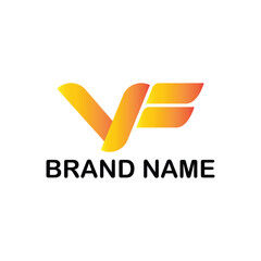 Initial letter YF logo vector design YF monogram logo design YF icon brand identity design.