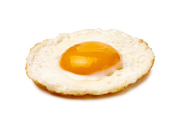 A Delicious Fried Egg Presented on a White Background for a Visually Appealing Look