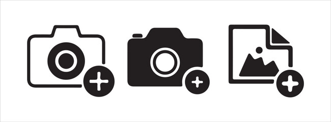 Photography add and upload button icons