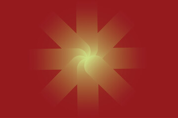 Abstract Golden Starburst Pattern on Red Background
