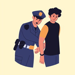 Illustration of Police Officer Arresting a Person