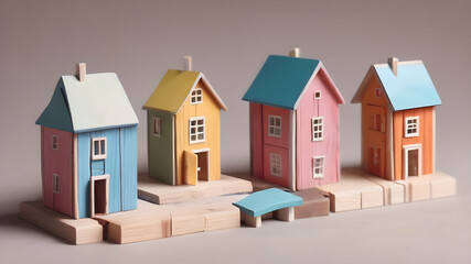 House model. Property home and real estate insurance concept. miniature model house. Mortgage concep. AI generated image, ai