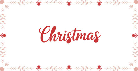 Christmas text with decorative floral border design