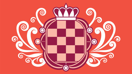 Ornate chessboard design with crown motif