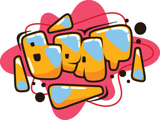 beat word graffiti text font sticker illustration	
