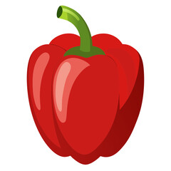 Illustration of a red bell pepper, a vibrant and healthy vegetable, perfect for culinary and nutritional themes