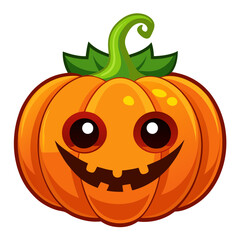 Vector art of cartoon halloween pumpkin with happy face a festive and spooky decoration for a fun and cheerful halloween party