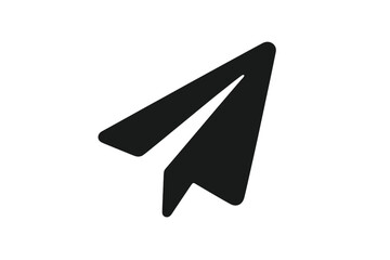 Paper plane icon. Symbol of sending a message. Communication button sign. Vector illustration. Simple flat pictogram for web and apps. Email, chat, and travel concept.