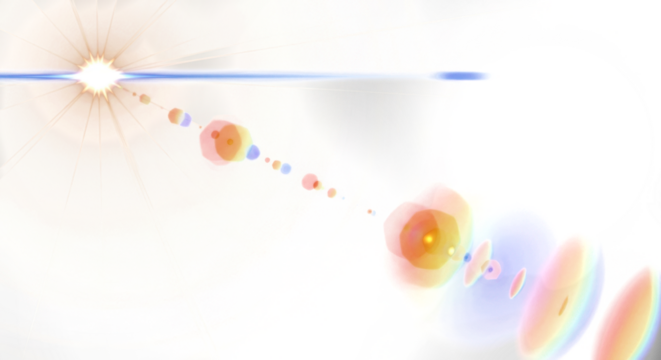 Dynamic Digital Light Beam with Vibrant Optical Flares