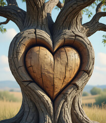 Love Carved in a Tree