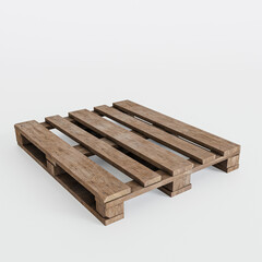 wooden pallet isolated on white background