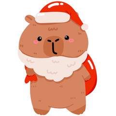 Cute Capybara Christmas Clipart – Holiday Animal Costumes Festive 
