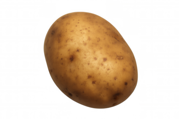 Raw organic potato tuber preparing for cooking, fresh ingredient for healthy eating on transparent background