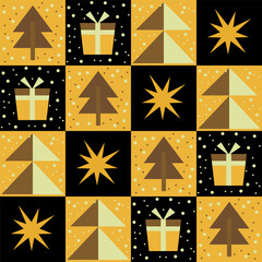 Glittering Snow Check Christmas Texture seamless Pattern