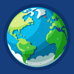 Fototapeta premium Digital Illustration of Planet Earth Front View 