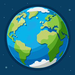 Fototapeta premium Digital Illustration of Planet Earth Front View 