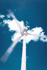 wind turbine against blue sky