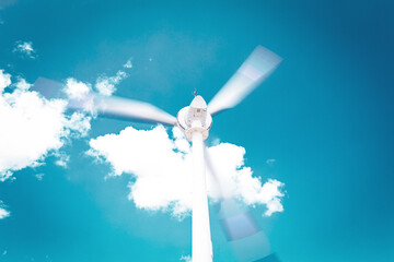 wind turbine in wind