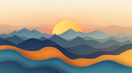 vector illustration of a sunset