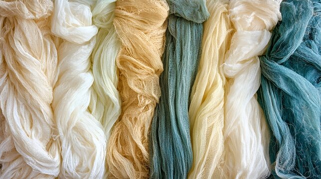 Abstract soft and delicate fabric texture background with varying pastel colors