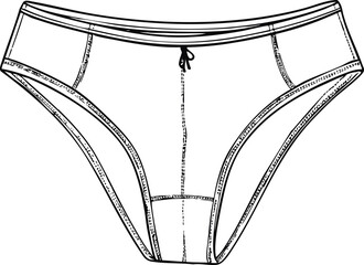 isolated outline illustration of underwear
