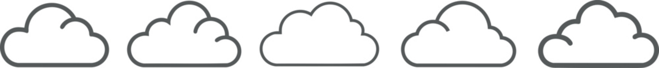 set of outline weather icons - cloud