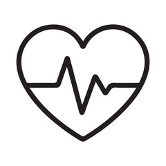 Heart with heartbeat medical symbol illustration