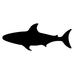 shark icon isolated on white background, vector illustration.