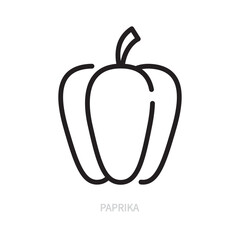 Bulgarian pepper / bell pepper/ paprika line icon. Vegetable symbol. Food concept. Isolated on a white background. Flat design. Editable stroke. Vector illustration.