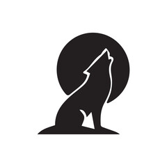 black fox on white background