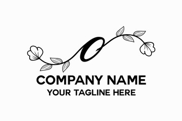 letter O with a combination of leaves and flowers