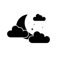 Moon and stars icon on white background