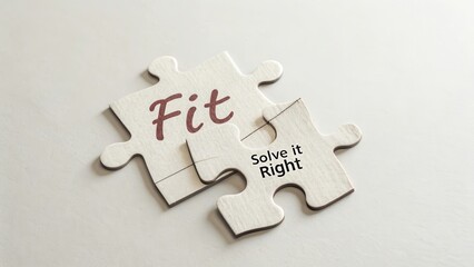 Obraz premium Puzzle pieces with the word Fit attempting to connect