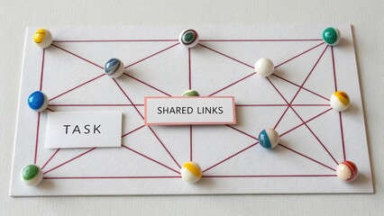 Conceptual network diagram with task and shared links connections