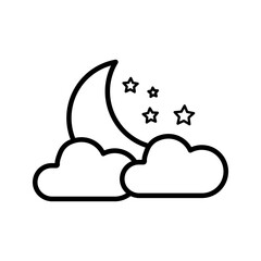 Moon and stars icon on white background