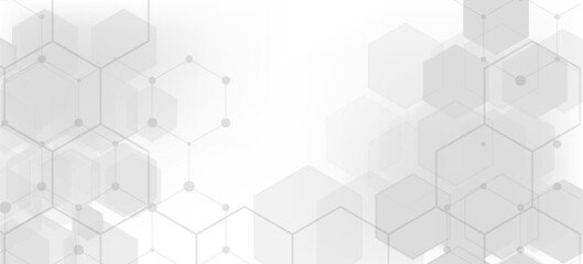 Abstract geometric background. Hexagons design for medical, science and digital technology. Molecular structure and molecule dna